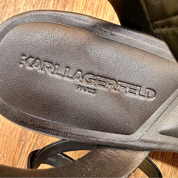 Karl Lagerfeld Paris Wedge Ankle Strap Sandals Size 9M - Picture 9 of 11